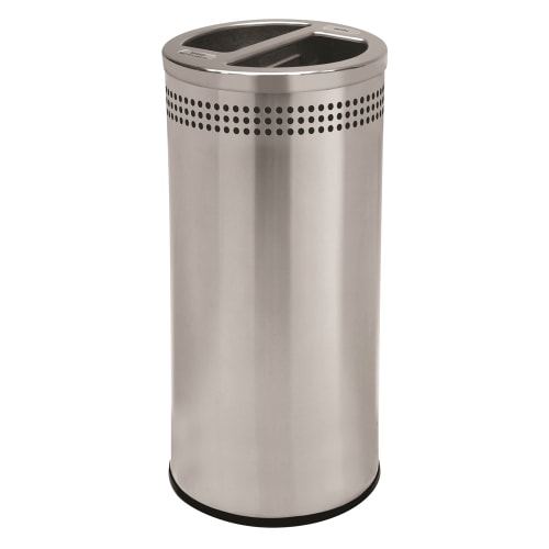 Commercial Zone Precision Series 20 Gallon Imprinted Recycling Receptacle, Stainless Steel